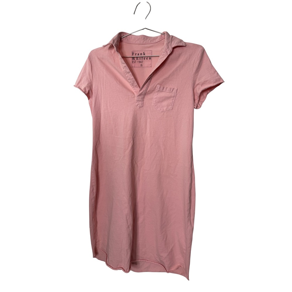 Frank & Eileen T-Shirt Dress Pink Tee Lab Cotton Short Sleeve V-Neck LAB428HJ